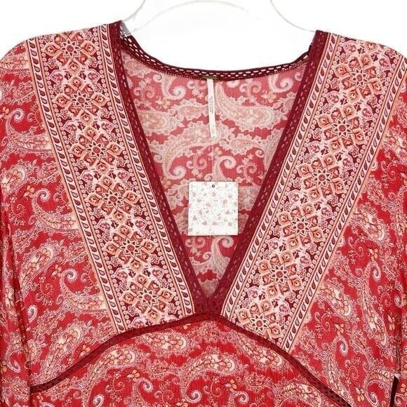 FREE PEOPLE NWT Luna Scarf Print Tunic Top/Dress- size S -‎ Boho Flowy Indie - Picture 8 of 8